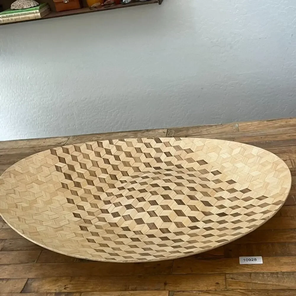 00's IKEA Sweden Bamboo XXL Tray Design by Nicolas Cortolezzi Modern Geometric